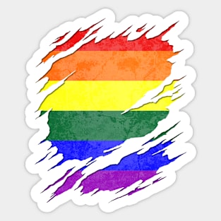 LGBTQ Pride Flag Ripped Reveal Sticker